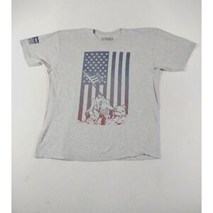 Rags Of Honor Shirt‎ Mens 2XL Gray American Flag Iwo Jima Patriotic Veterans Tee